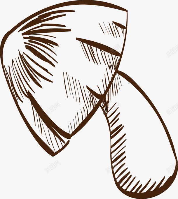 简笔蘑菇png免抠素材_新图网 https://ixintu.com 一棵 卡通 手绘 简图 简笔 线条 蔬菜 蘑菇 黑色