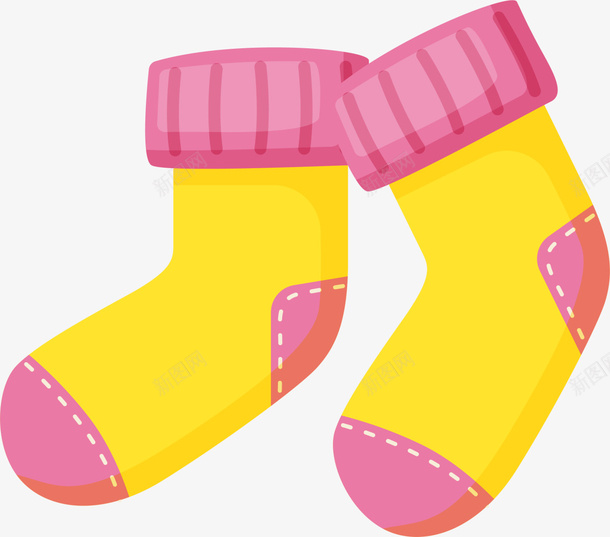 黄色卡通宝宝袜子png免抠素材_新图网 https://ixintu.com 卡通袜子 婴儿用品 婴儿袜 学步袜 宝宝袜子 黄色袜子