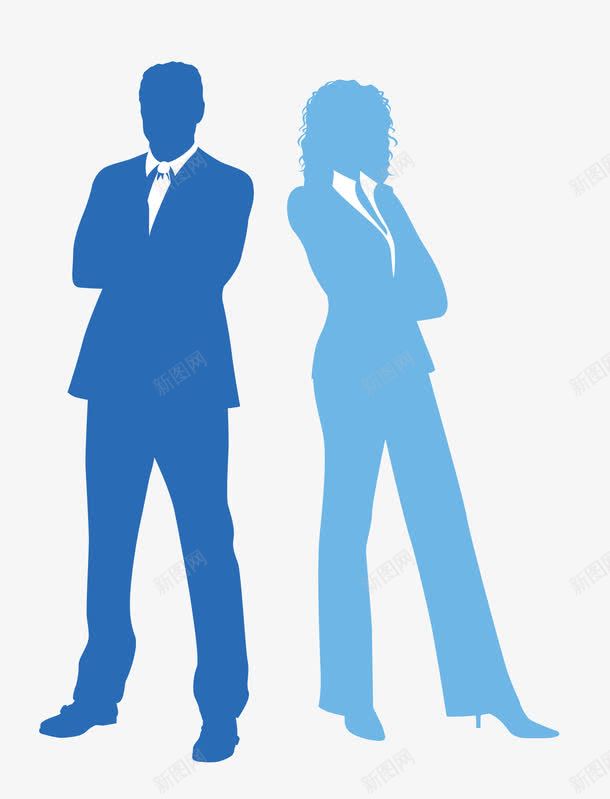PPT图标png_新图网 https://ixintu.com 两个人 人物 商务信息图标 浅蓝色 深蓝色 男女 蓝色 账户