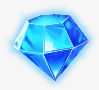 蓝色卡通钻石png免抠素材_新图网 https://ixintu.com 卡通 砖石形状 立体插画 蓝色 钻石