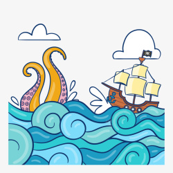 海盗船出海出海装饰案矢量图高清图片