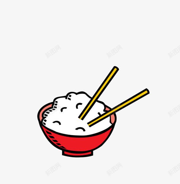 卡通米饭png免抠素材_新图网 https://ixintu.com 一碗饭 卡通 卡通白米饭 筷子 米饭