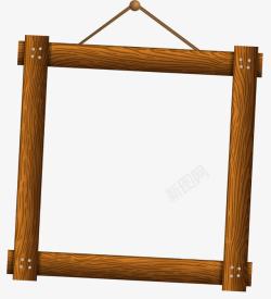 简约木质挂钟木制相框高清图片