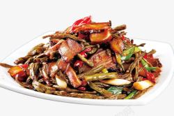 高端中式菜谱干豆角炒腊肉高清图片