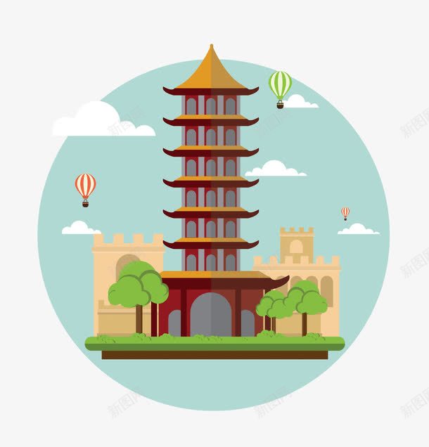 中国风光png免抠素材_新图网 https://ixintu.com 中国 亚洲 传统的 历史 古代 寺 尊重 工艺 文化 景观 致敬 遗产 里程碑