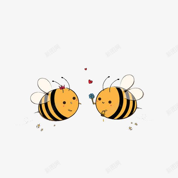 可爱的小蜜蜂png免抠素材_新图网 https://ixintu.com 卡通 图案 手绘 蜂类 蜜蜂 装饰 黄色