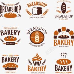 烘焙小麦面包店标签高清图片