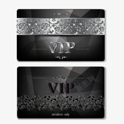 黑色高档标签尊贵VIP名片模板矢量图海报