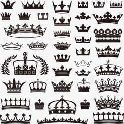 皇冠大气贴标手绘黑色皇冠图标高清图片