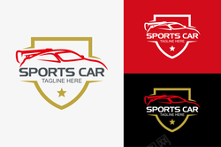 运动汽车盾牌的车子logo矢量图图标高清图片