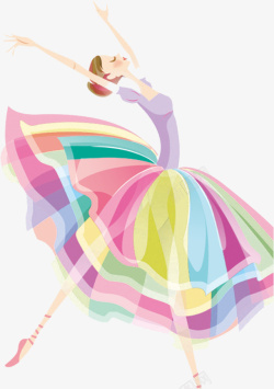 彩色裙彩色裙子的跳舞女孩高清图片