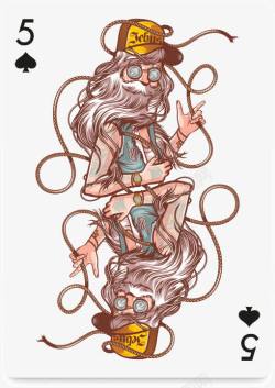 黑桃5创意的成套扑克牌黑桃5高清图片