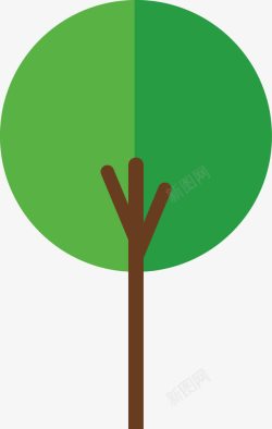 小树长成大树绿色扁平化小树高清图片