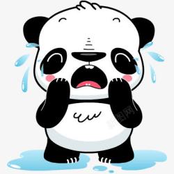 可爱卡通大哭熊猫素材