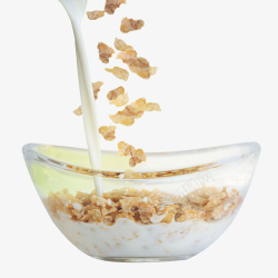 麦片早餐素材牛奶燕麦片营养早餐高清图片