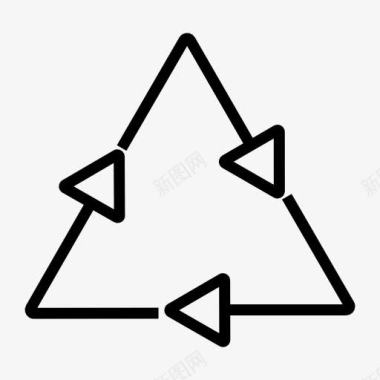 三个箭头循环的标志图标图标