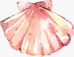 创意沙滩贝壳背景图片手绘水彩创意扇贝高清图片
