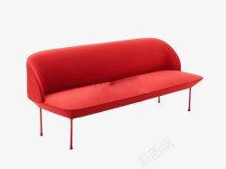 风沙大红色长条椅子沙发高清图片