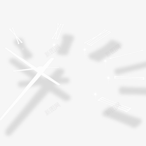 白色简约装饰时钟png免抠素材_新图网 https://ixintu.com 扁平化 时针 白色底纹 装饰图 设计图
