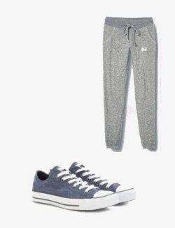 灰色长裤灰色运动裤与帆布鞋高清图片