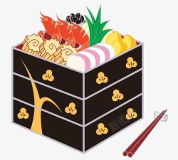三文鱼插画卡通日式料理高清图片