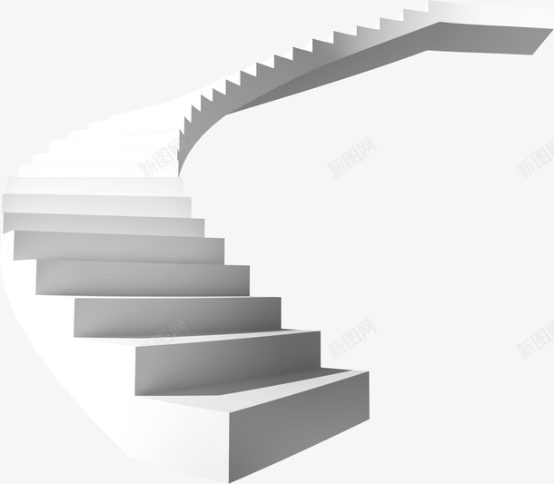 白色创意楼梯建筑物png免抠素材_新图网 https://ixintu.com 免抠图 建筑物 效果图 楼梯 特色楼梯间 装饰图 装饰画 走 阶梯