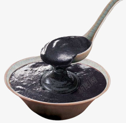 芝麻煳原料一碗美味的黑芝麻糊高清图片