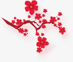 春天红色杜鹃花装饰素材