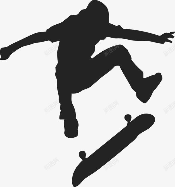 滑板剪影人物png免抠素材_新图网 https://ixintu.com hiphop 剪影 嘻哈 年轻 极限运动 滑板 竞技
