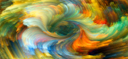 现代艺术画彩色云形艺术抽象画高清图片