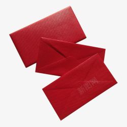 创意合成红色红包折叠效果素材
