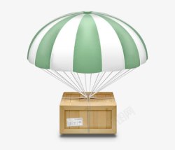 包裹箱子绿色气球高清图片
