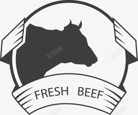 原味牛肉复古食品标签图标图标