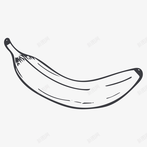 线描香蕉图标png_新图网 https://ixintu.com 填色练习 大香蕉大 手绘香蕉 水果 粗线条 线描香蕉 食物 香蕉 黑白香蕉