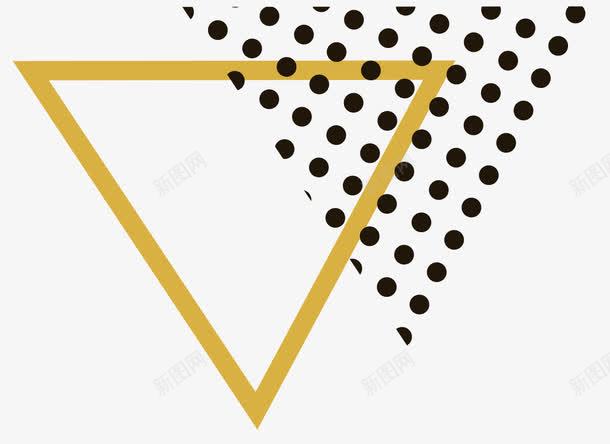 黄色三角形几何图形png免抠素材_新图网 https://ixintu.com 三角形 几何图形 圆圈 实心小圆点 黄色 黄色三角形几何图形 黑点 黑点阵图