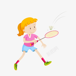 羽毛球比赛扁平彩色扁平化手绘羽毛球元素矢量图高清图片