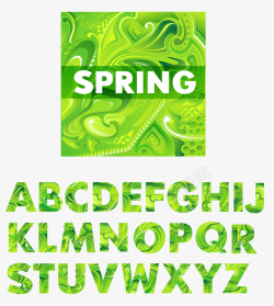 春季英文字体矢量图素材