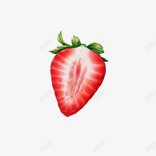 一颗一半草莓png免抠素材_新图网 https://ixintu.com 一半草莓 水果酵素 草莓 草莓果果粒 餐饮PNG