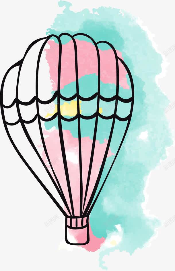 水彩热气球png免抠素材_新图网 https://ixintu.com 卡通手绘 可爱 水彩 漂浮 热气球 装饰