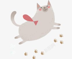 猫爪印卡通狗可爱的小猫图高清图片