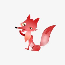 红色走路红色小狐狸高清图片