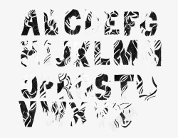 黑白英文字创意黑白26个英文字母高清图片