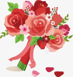 婚礼红玫瑰红色玫瑰花束高清图片