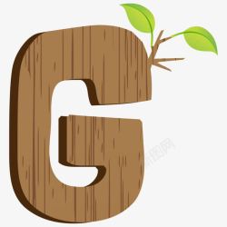 创意木制英文字母G素材