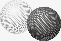 白色横线手绘小球立体透明小球高清图片