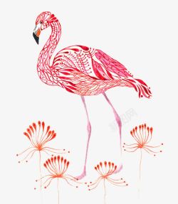 红嘴鹤水彩动物仙鹤手绘插画高清图片