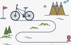 共享单车维护野外骑行路线图高清图片