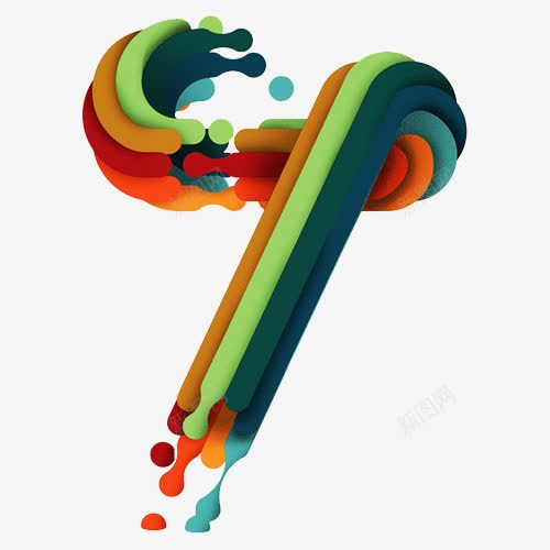 创意数字7png免抠素材_新图网 https://ixintu.com 创意 卡通 手绘 数字7 水彩 艺术字