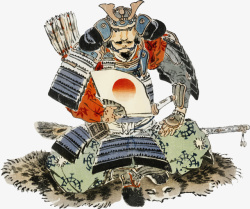 日本武士道手绘风日本风格武士矢量图高清图片