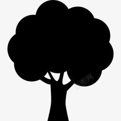 生态主义的百分比树的剪影图标高清图片